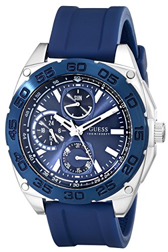 Guess Watches : U0486G1 Quartz Multifunction Dial Blue Silicone Men Watch