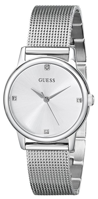 Guess Watches : U0532L1 Quartz Diamond Accent Dial Stainless Steel Mesh Women Watch