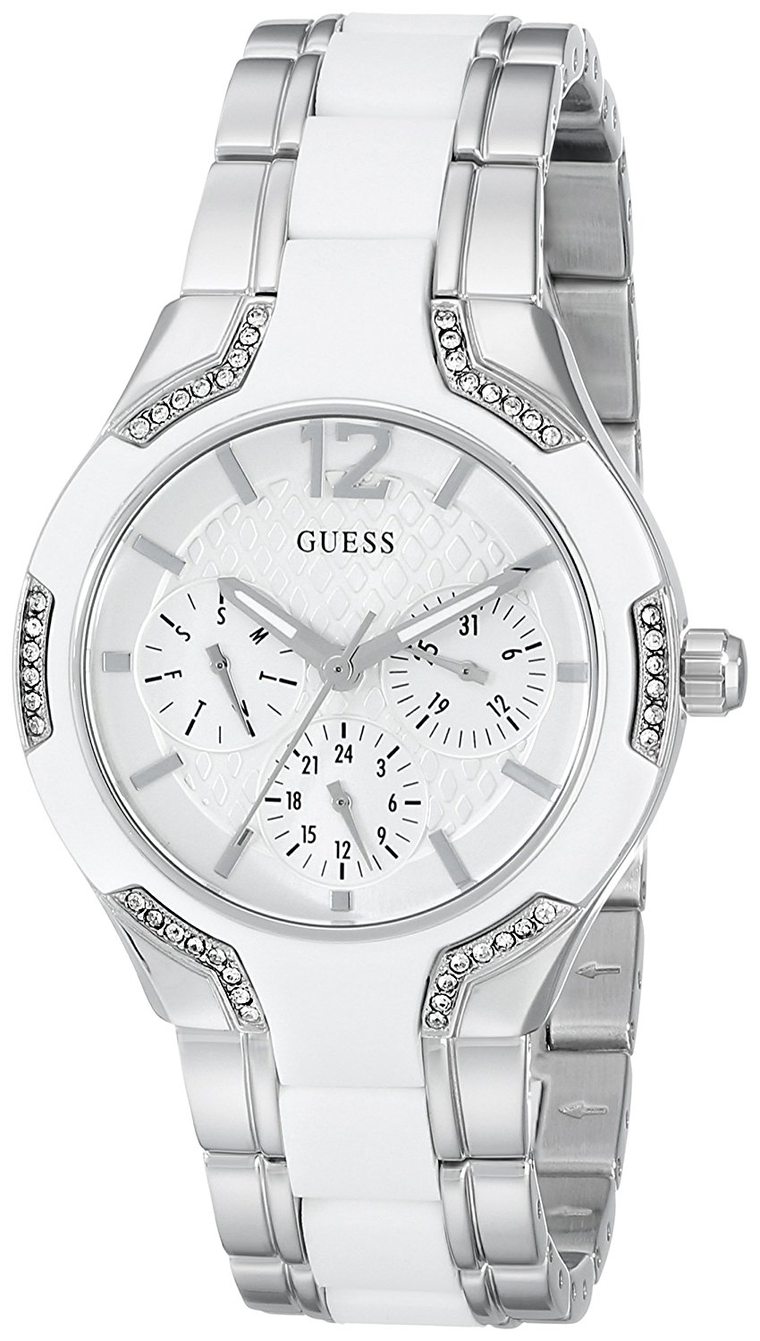 Guess Watches : U0556L1 White Dial Stainless Steel Women Watch