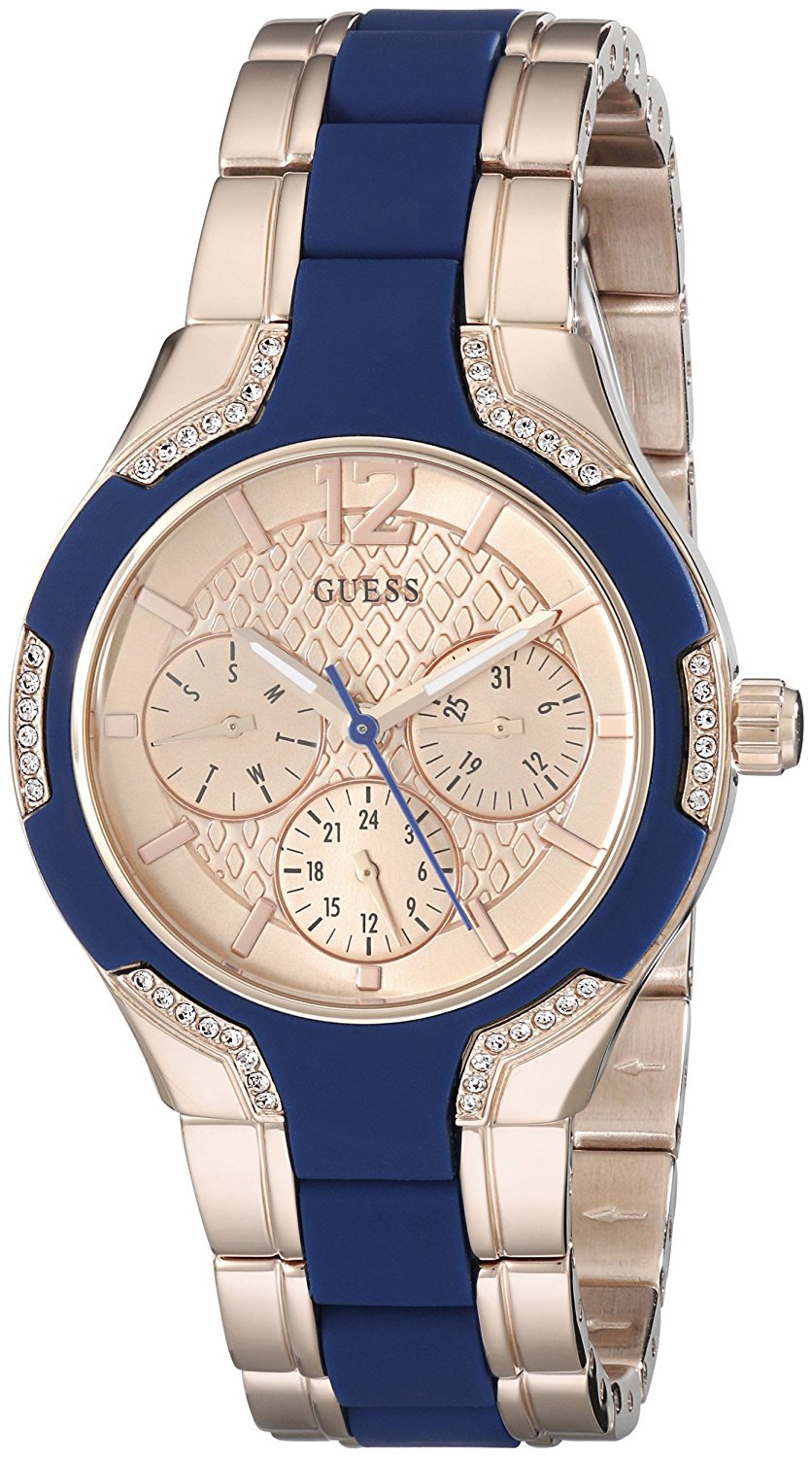 Guess Watches : U0556L5 Rose Gold Dial Stainless Steel Band Women Watch
