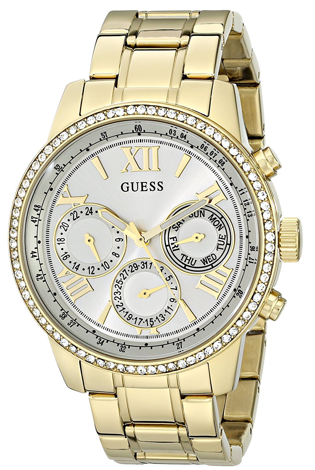 Guess Watches : U0559L2 White Dial Stainless Steel Band Women Watch