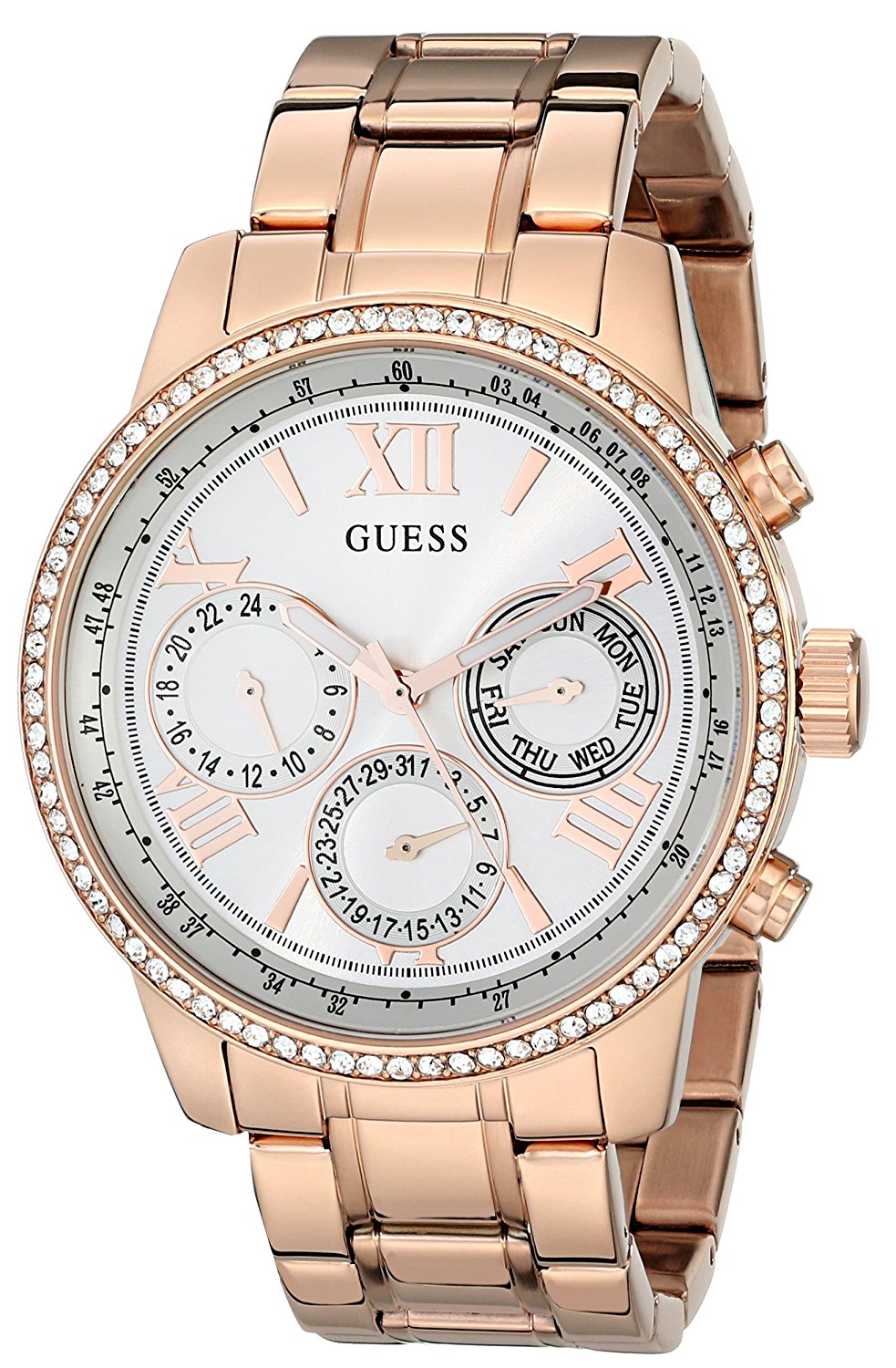 Guess Watches : U0559L3 White Dial Stainless Steel Band Women Watch