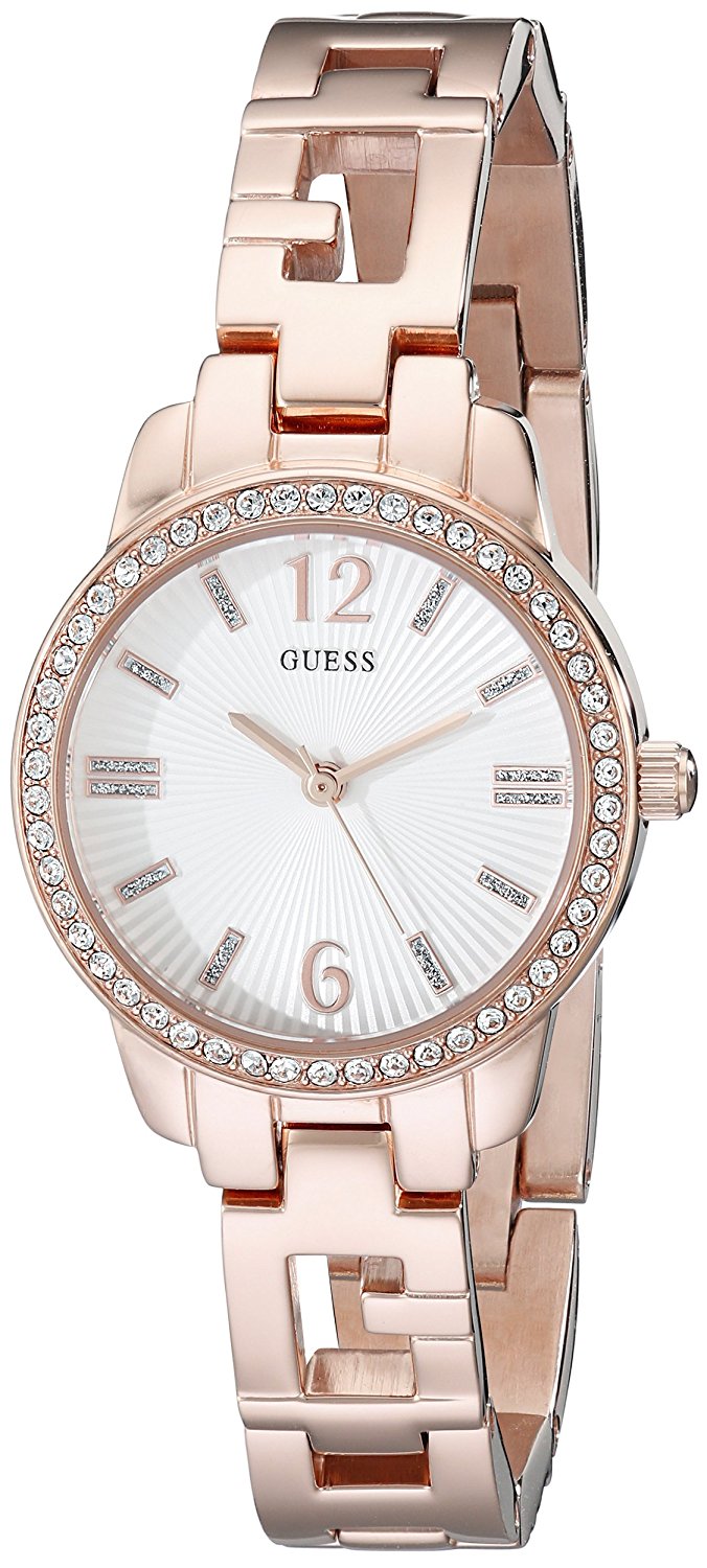 Guess Watches : U0568L3 White Dial Stainless Steel Band Women Watch