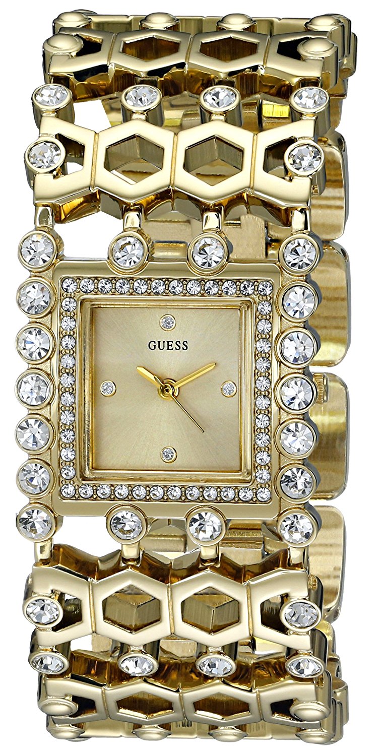 Guess Watches : U0574L2 Gold Dial Metal Band Women Watch
