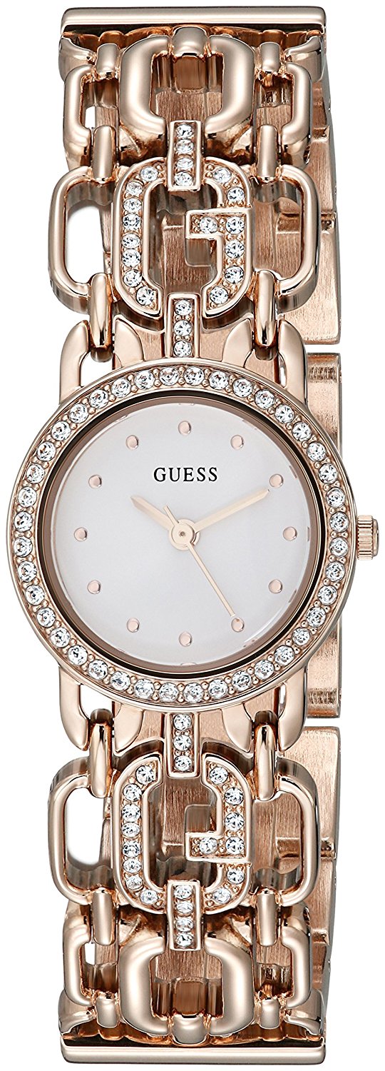 Guess Watches : U0576L3 White Dial Stainless Steel Band Women Watch