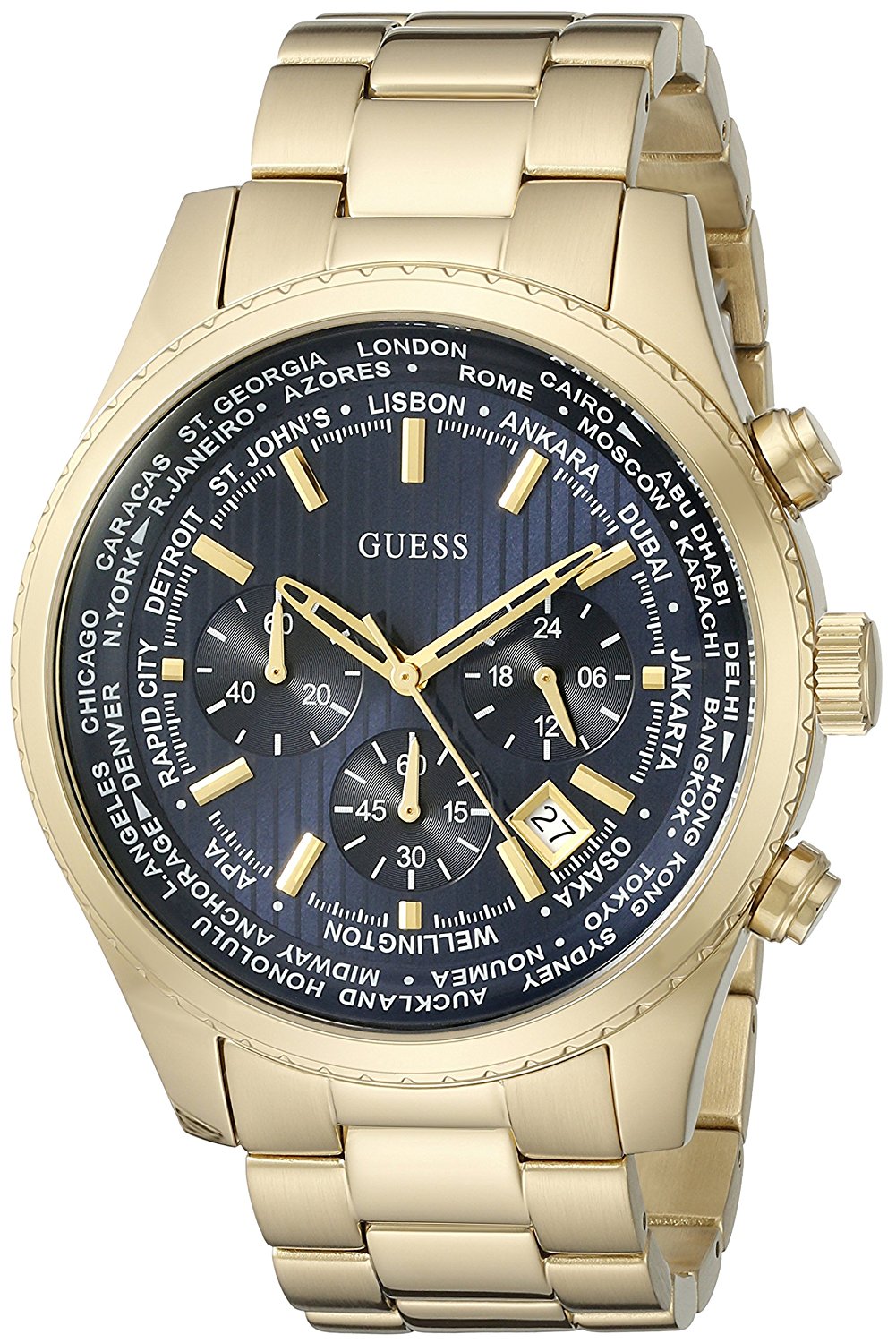 Guess Watches : U0602G1 Blue Dial Stainless Steel Band Men Watch