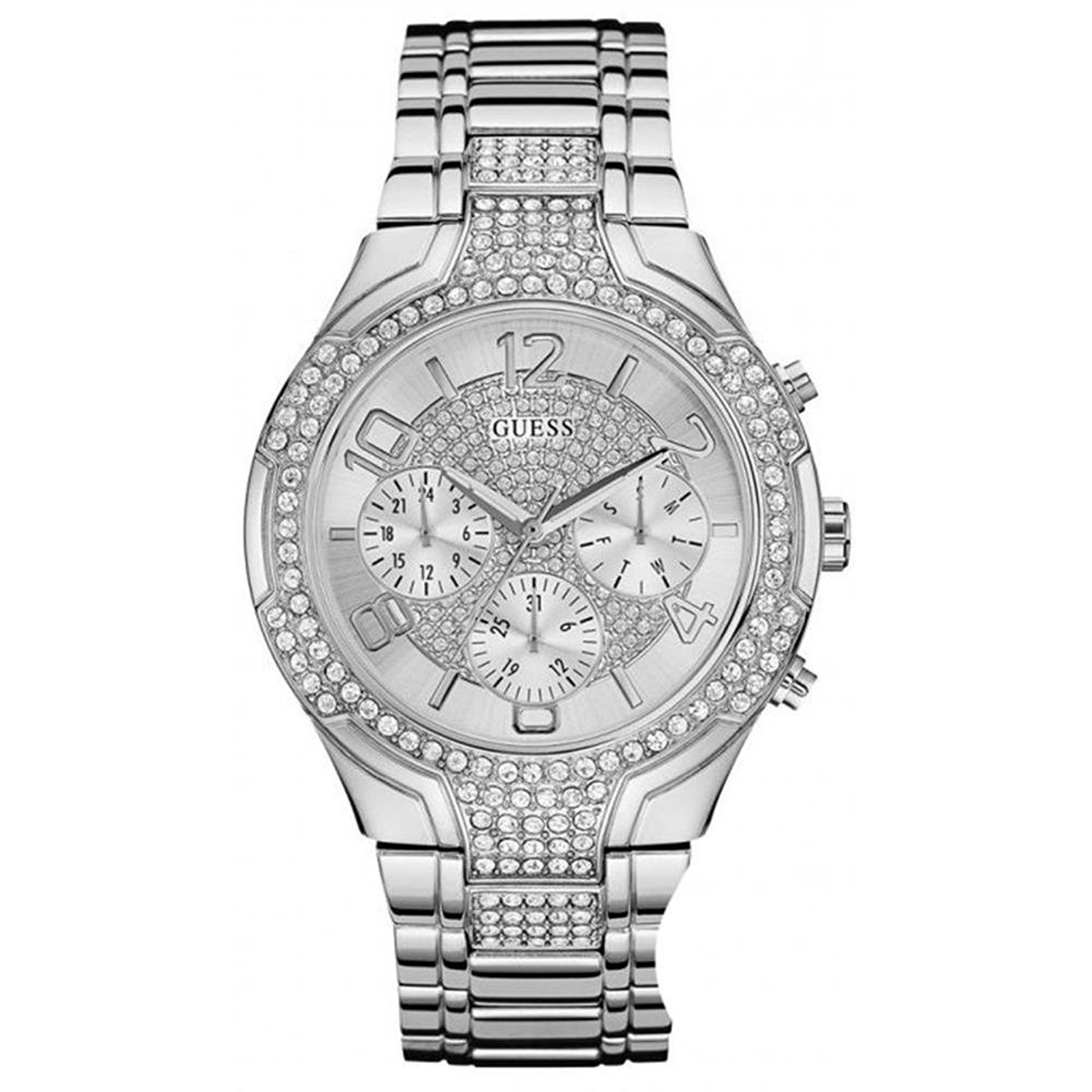 Guess Watches : U0628L1 Silver Dial Stainless Steel Women Watch