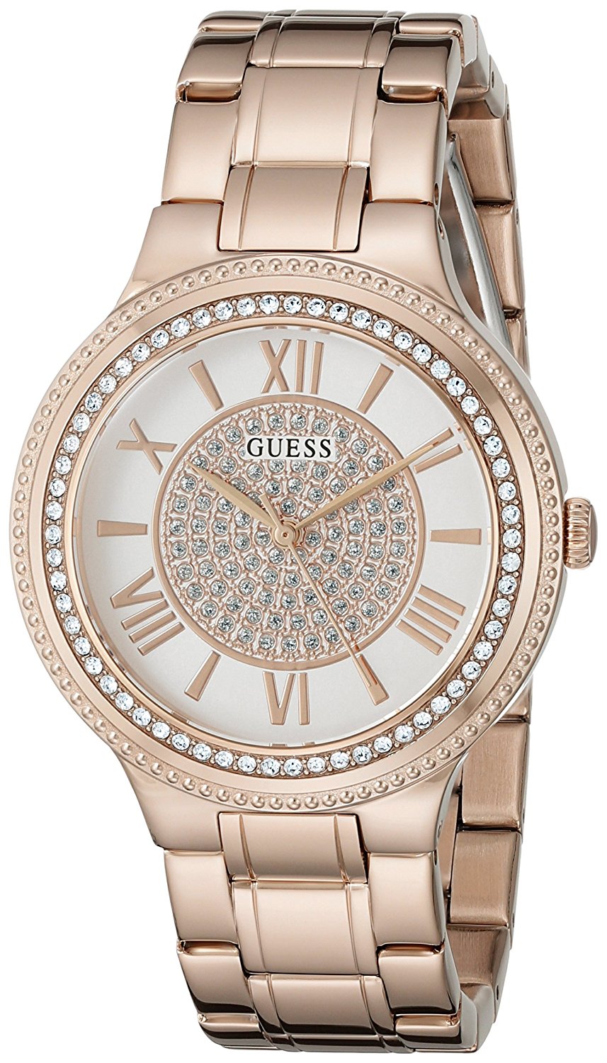 Guess Watches : U0637L3 Rose Gold Dial Stainless Steel Band Women Watch