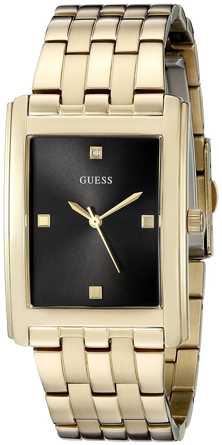 Guess Watches : U0667G2 Black Dial Stainless Steel Band Men Watch