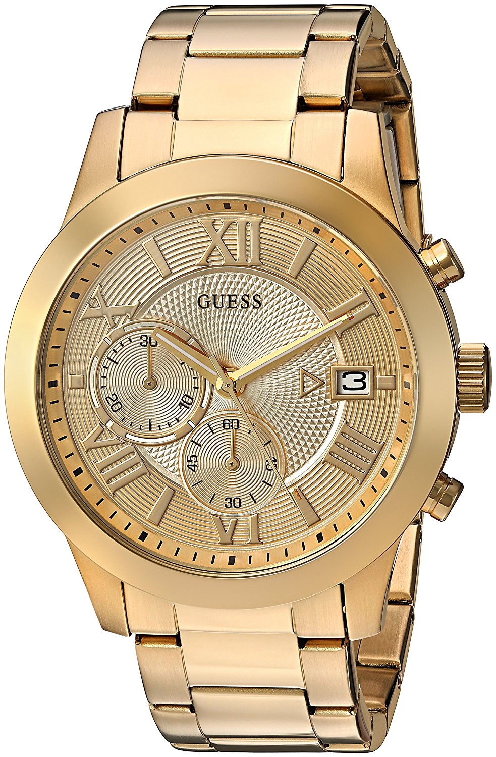 Guess Watches : U0668G4 Champagne Dial Stainless Steel Band Men Watch
