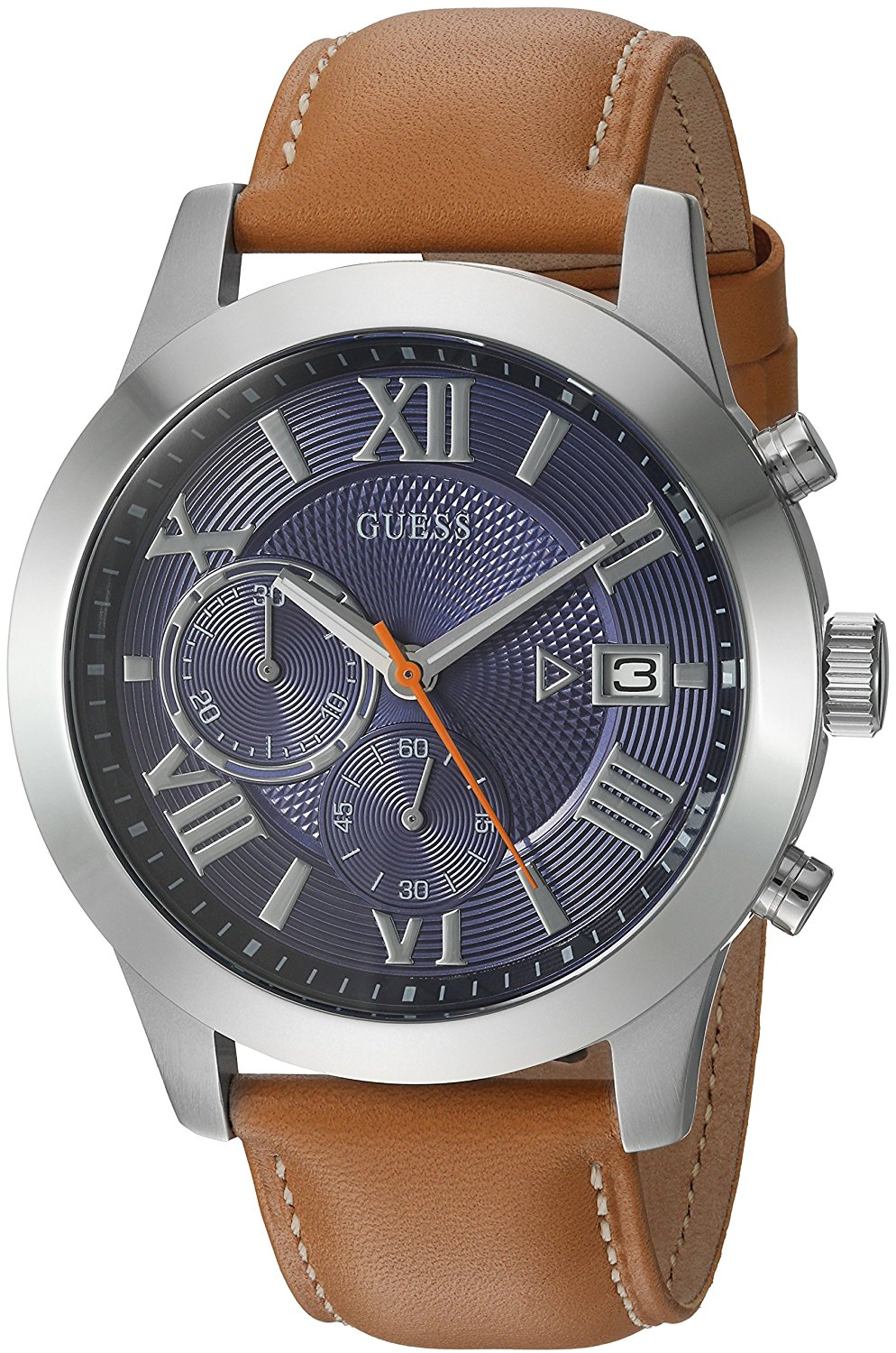 Guess Watches : U0669G3 Quartz Chronograph Date Brown Leather Men Watch