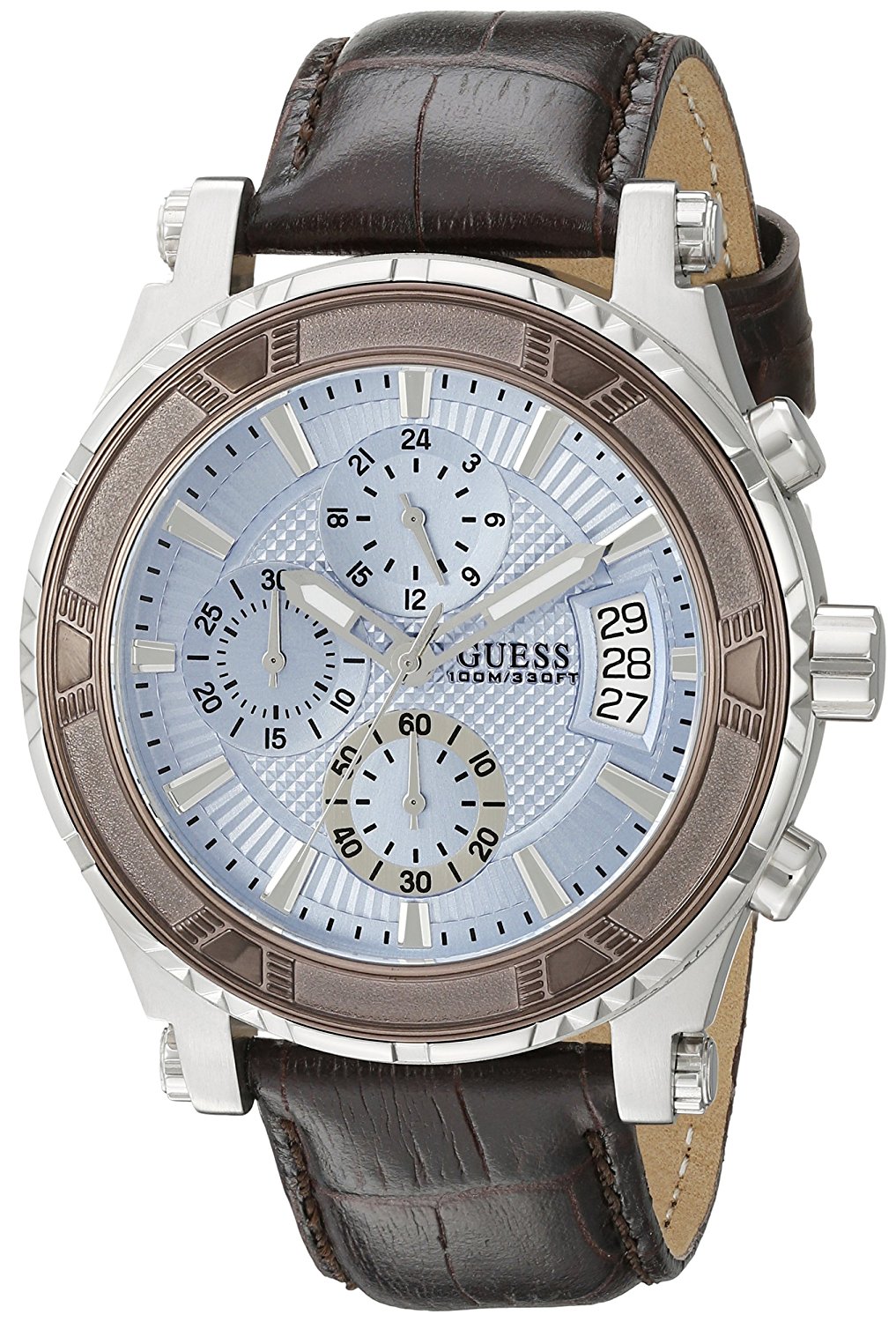 Guess Watches : U0673G1 Quartz Chronograph Brown Leather Men Watch