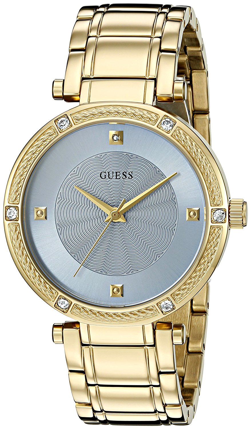 Guess Watches : U0695L2 Blue Dial Metal Band Women Watch