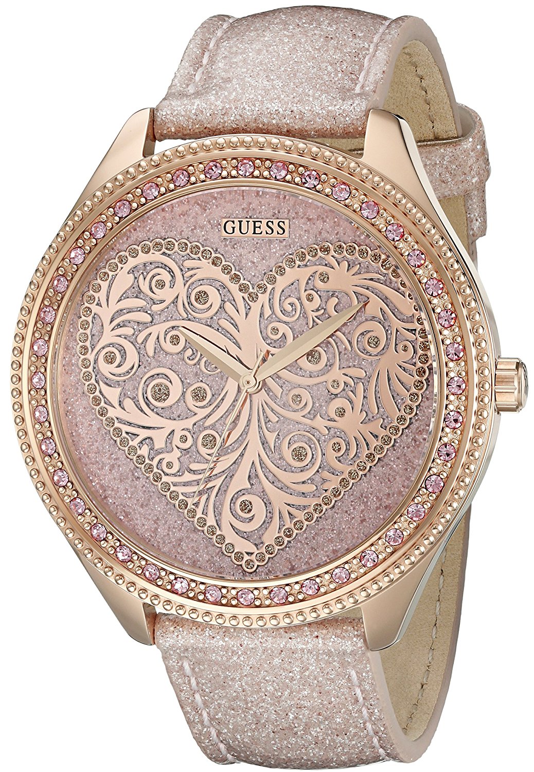 Guess Watches : U0697L3 Pink Dial Stainless Steel Band Women Watch