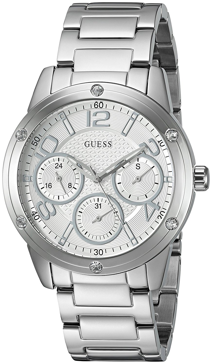 Guess Watches : U0778L1 Silver Dial Stainless Steel Band Women Watch