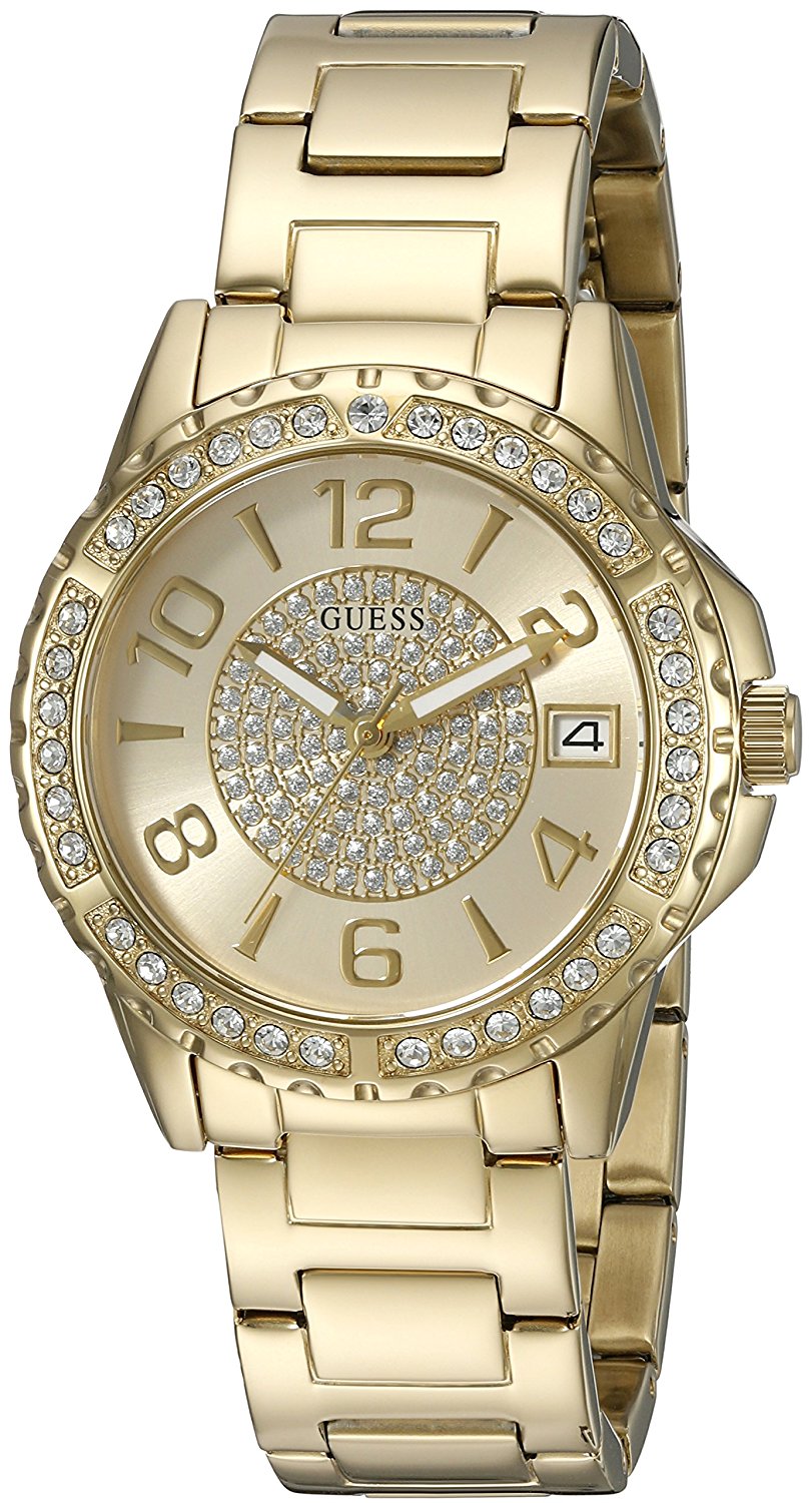 Guess Watches : U0779L2 Gold Dial Stainless Steel Band Women Watch