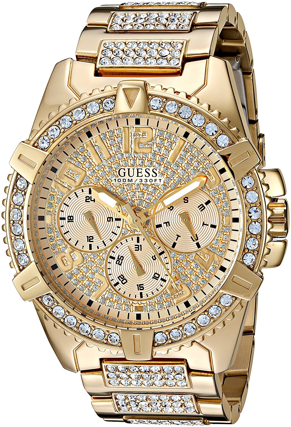 Guess Watches : U0799G2 Gold Dial Stainless Steel Band Women Watch