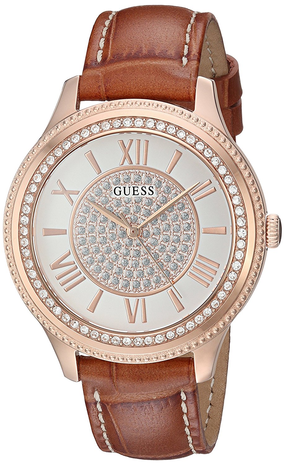 Guess Watches : U0840L2 Quartz Analog Brown Leather Women Watch