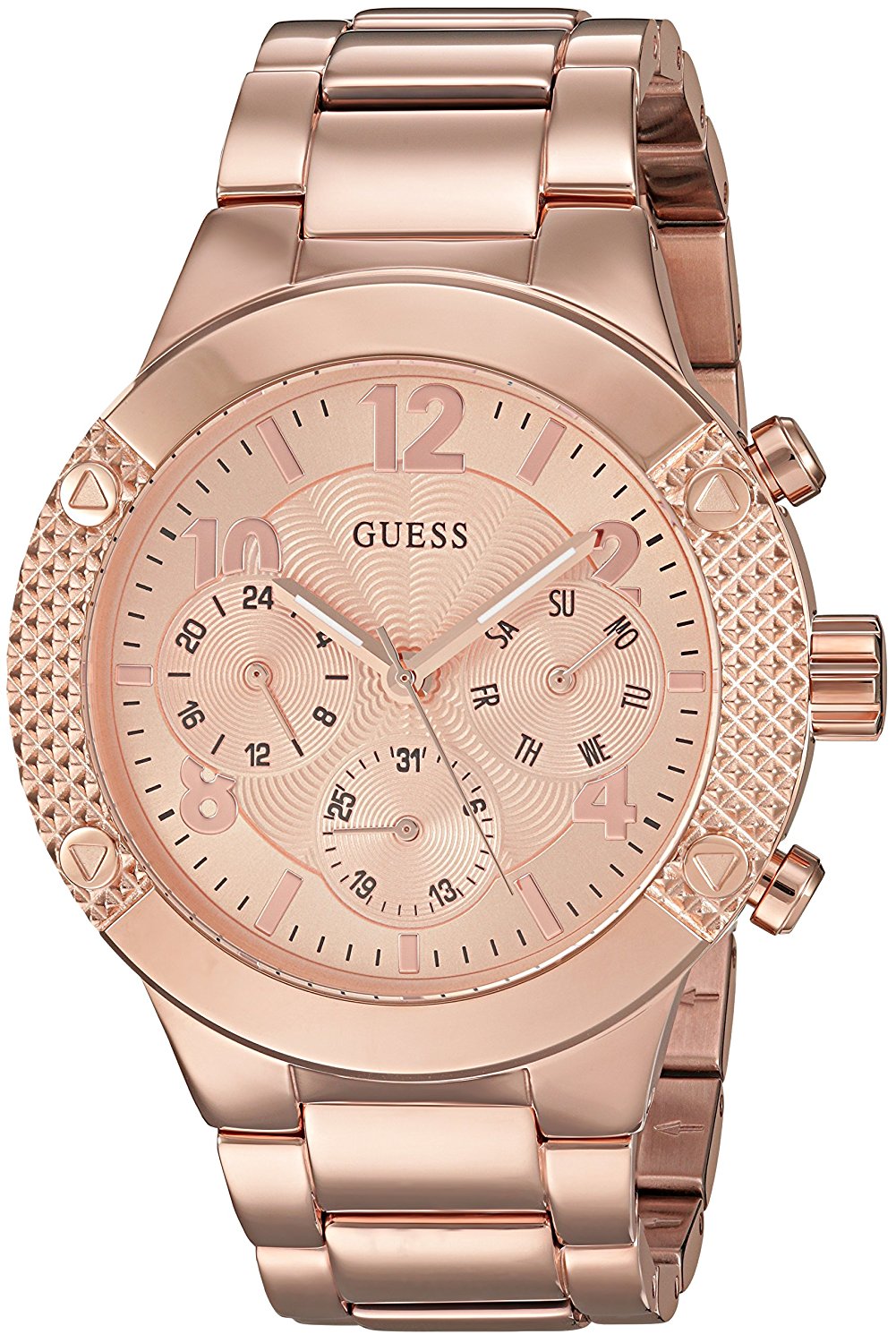 Guess Watches : U0849L3 Rose Gold Dial Metal Band Women Watch