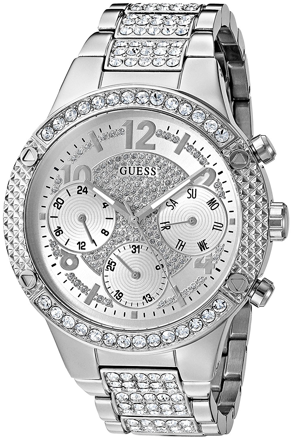 Guess Watches : U0850L1 Silver Dial Metal Band Women Watch