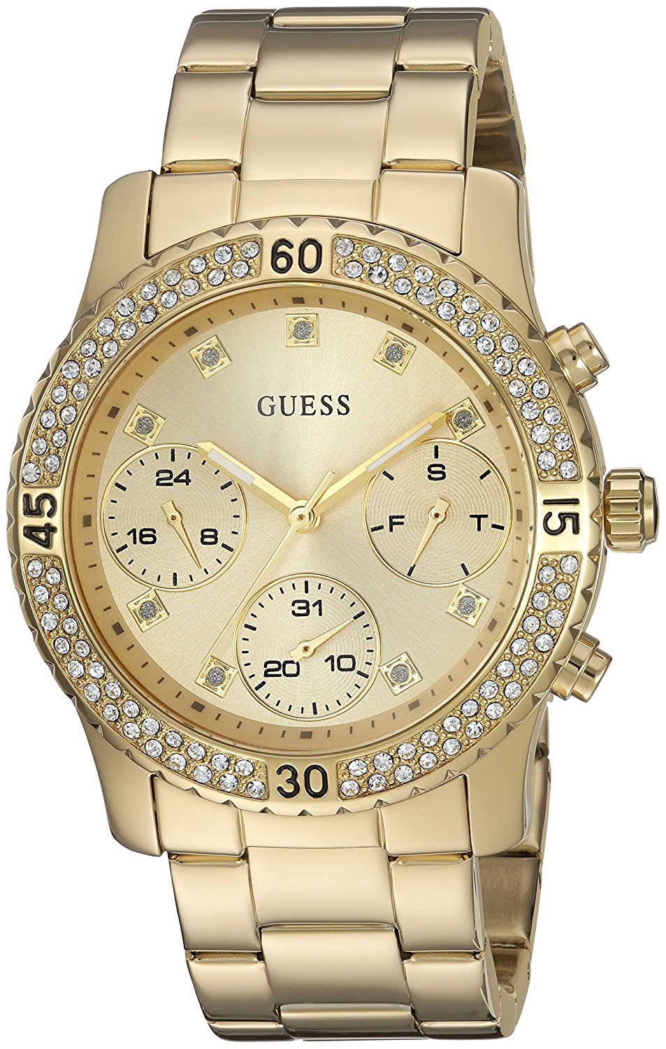 Guess Watches : U0851L2 Gold Dial Metal Band Women Watch