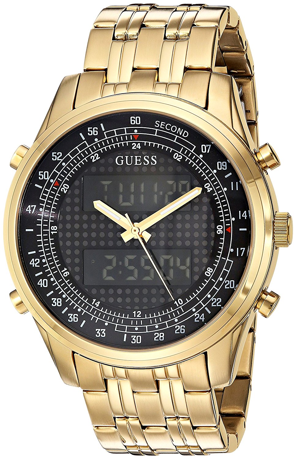 Guess Watches : U0859G1 Black Dial Stainless Steel Band Men Watch