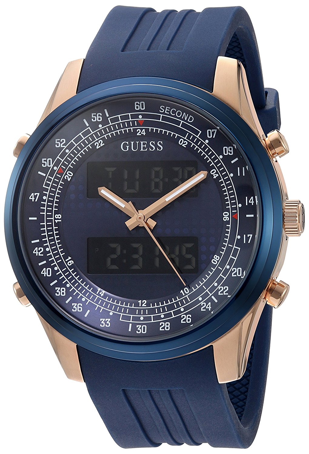 Guess Watches : U0862G1 Blue Dial Metal Band Men Watch