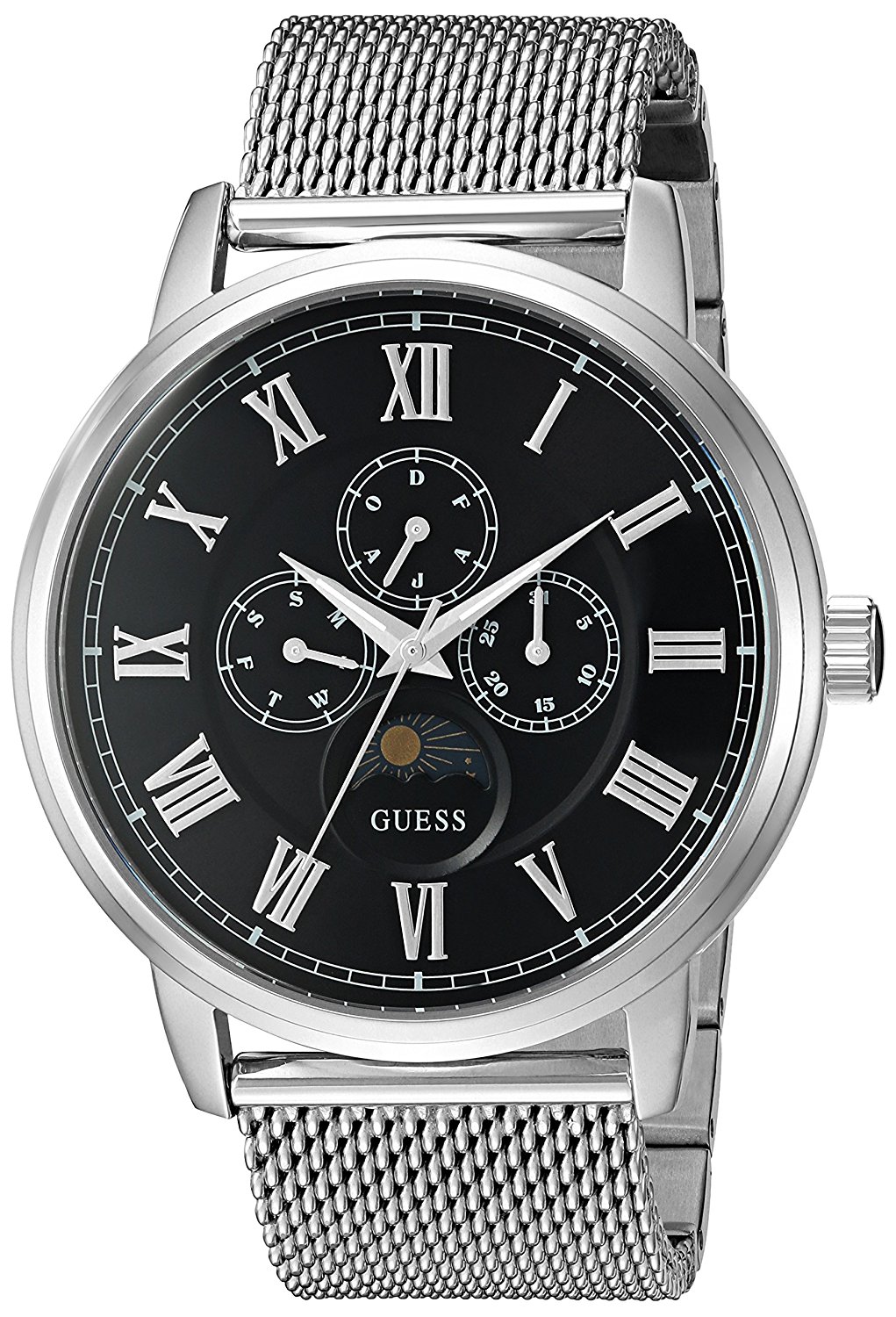 Guess Watches : U0871G1 Black Dial Stainless Steel Band Men Watch