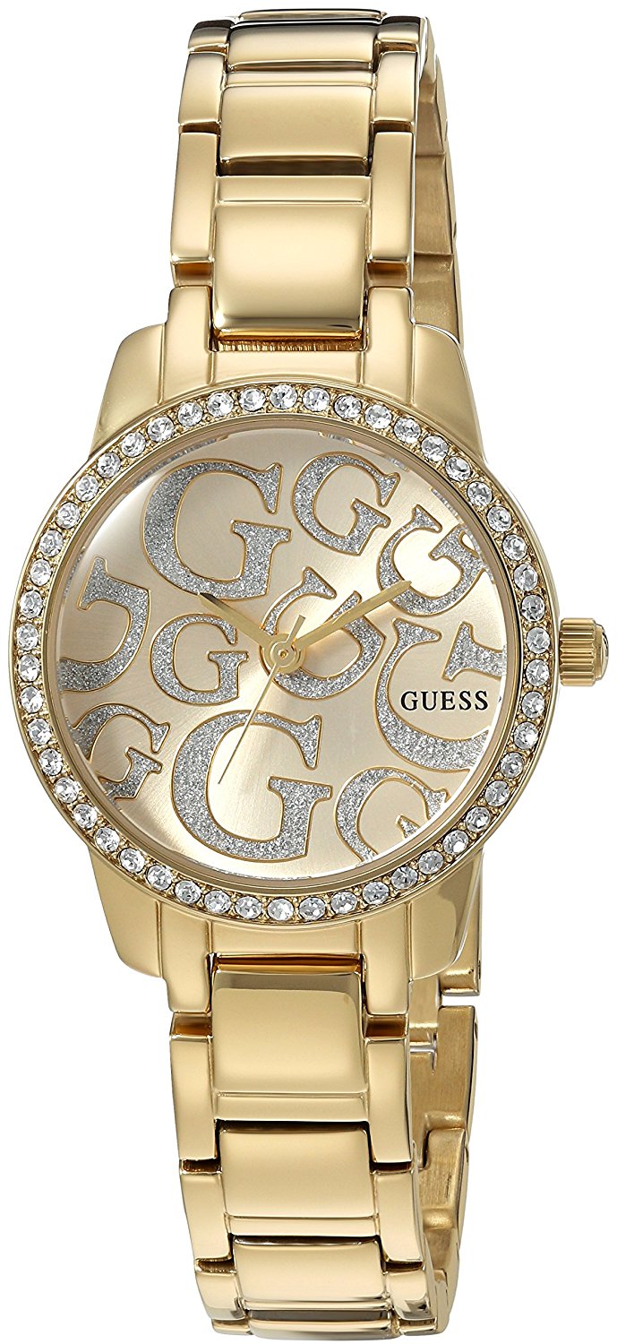 Guess Watches : U0891L2 Gold Dial Metal Band Women Watch