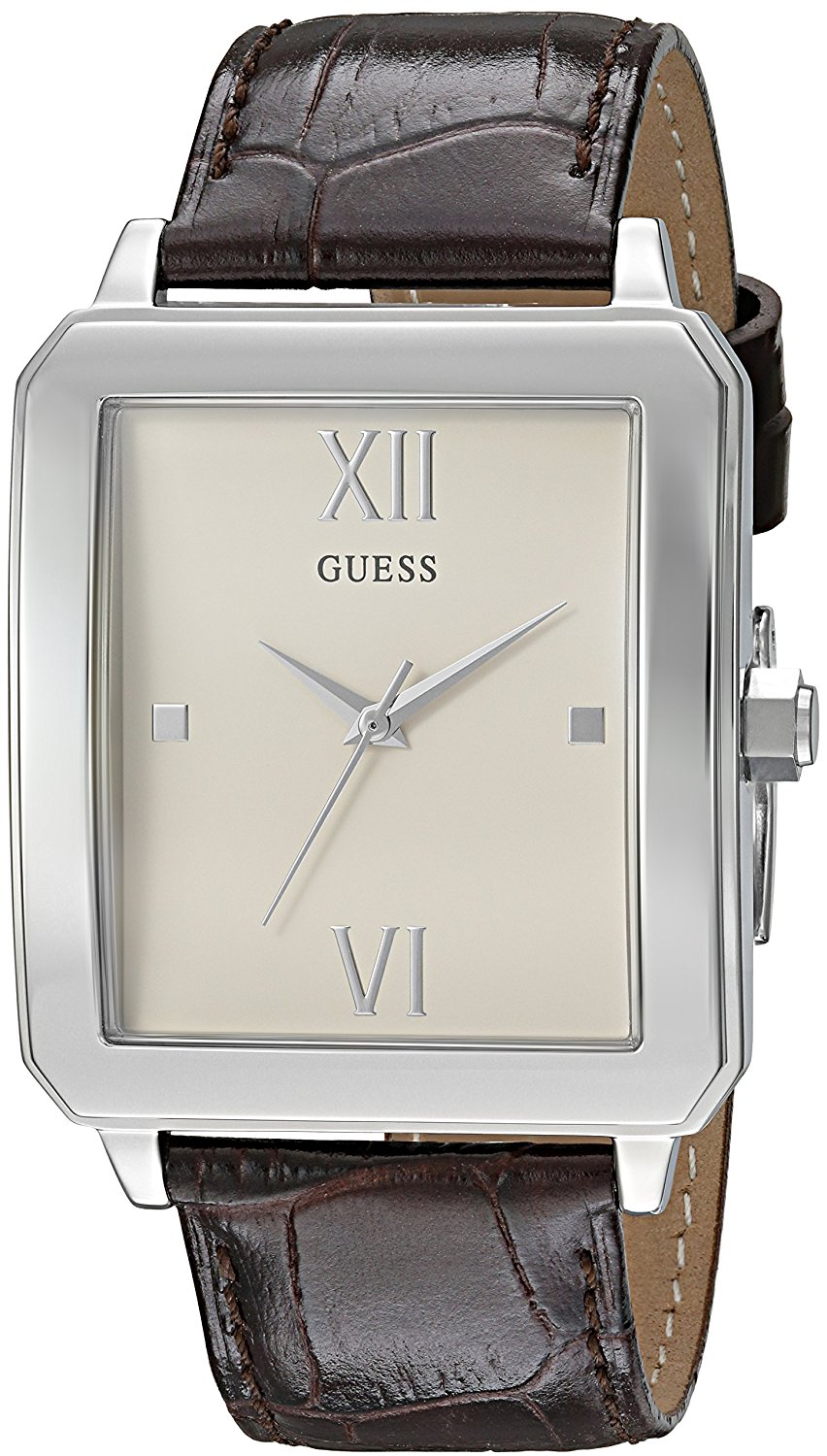 Guess Watches : U0918G1 Quartz Analog Date Brown Leather Men Watch