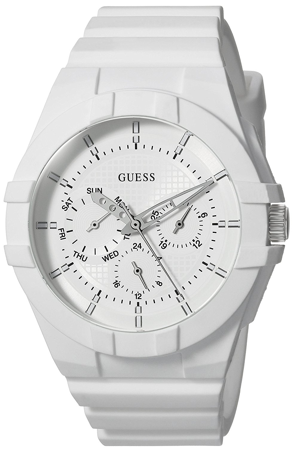 Guess Watches : U0942L1 White Dial Rubber Band Women Watch