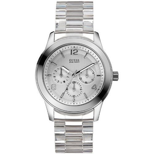 Fake AAA Guess Watches : U11644L4 5 ATM Water Resistant Transparent Plastic Band Women Watch Watch