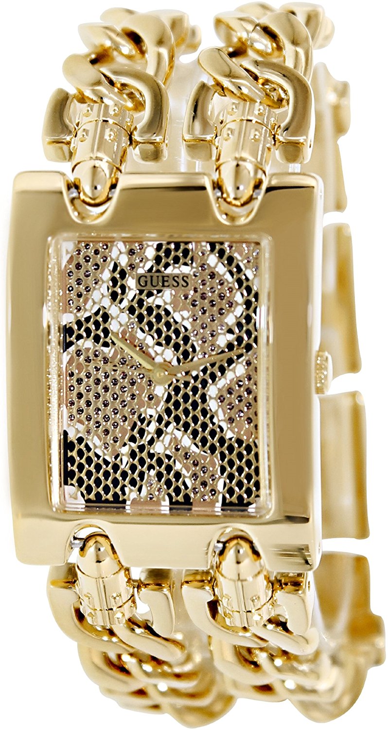 Guess Watches : U12554L1 Gold Dial Gold Tone Stainless Steel Band Women Watch