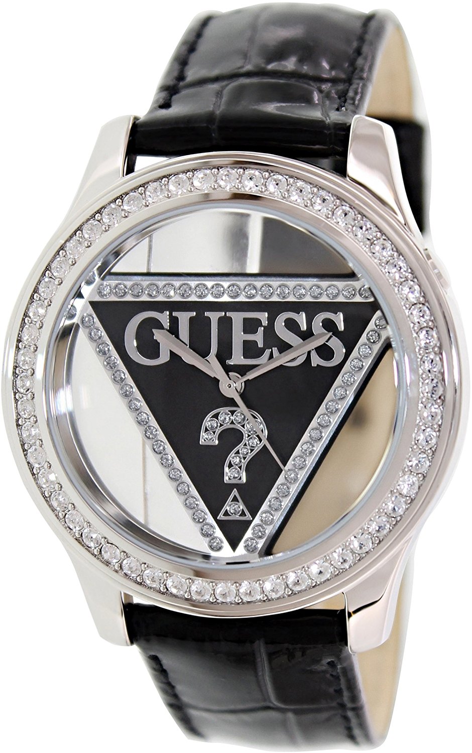 Guess Watches : U95114L2 Black/clear Dial Leather Band Women Watch