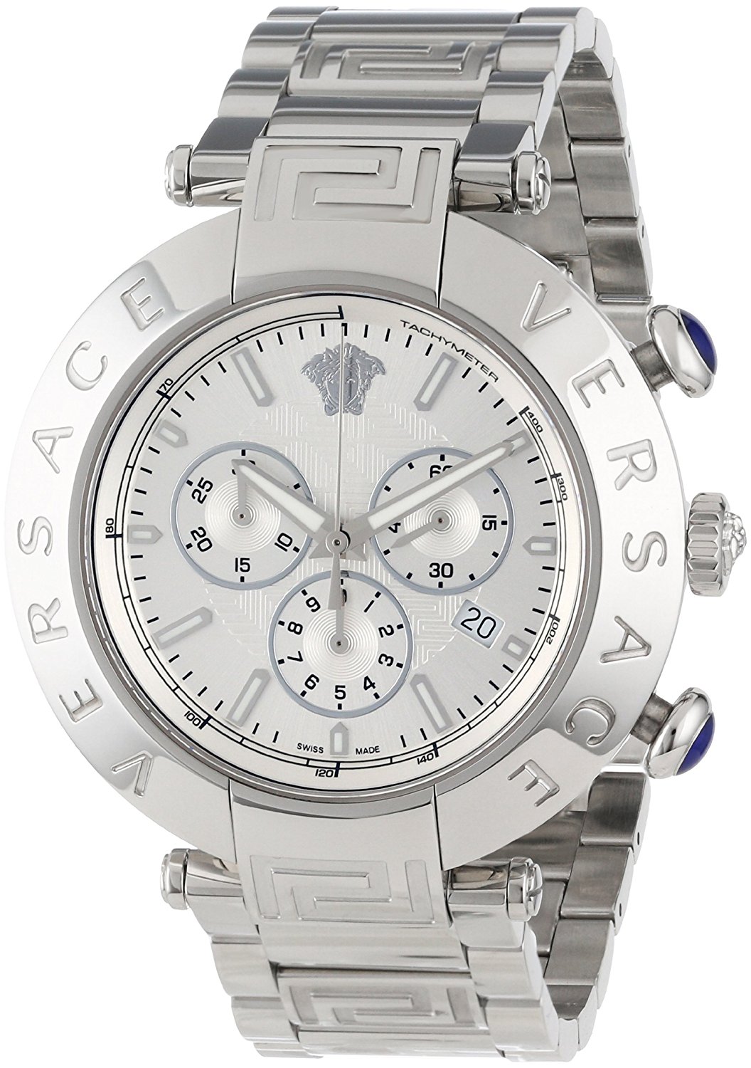 Versace Watches : VA8010013 Silver Dial Stainless Steel Band Men Watch