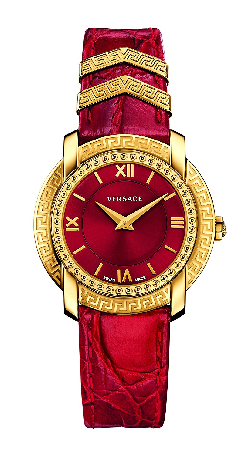 Versace Watches : VAM02-0016 Quartz Analog Red Leather Women Watch