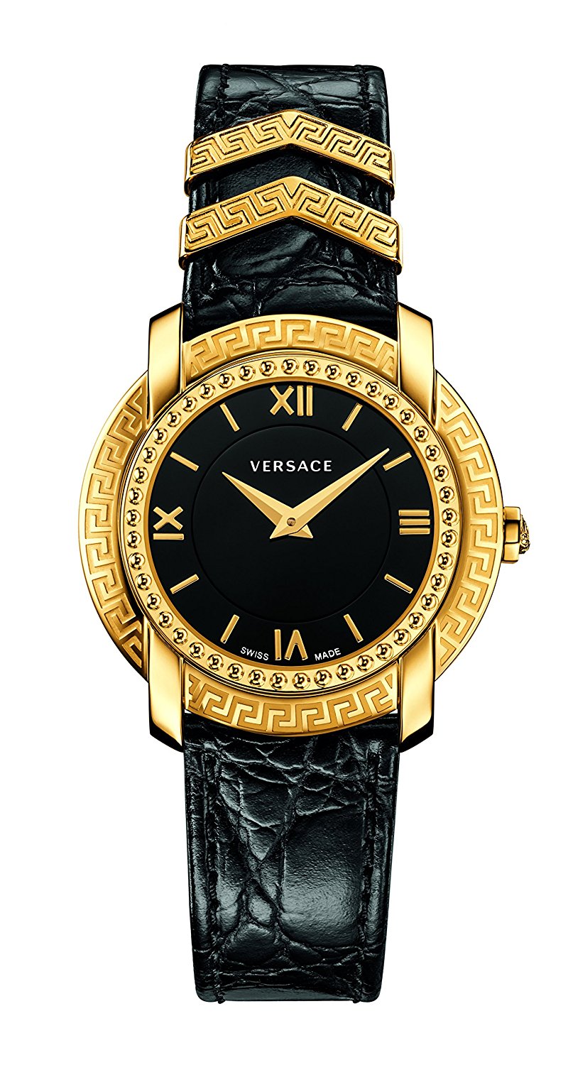 Versace Watches : VAM03-0016 Quartz Analog Black Leather Women Watch