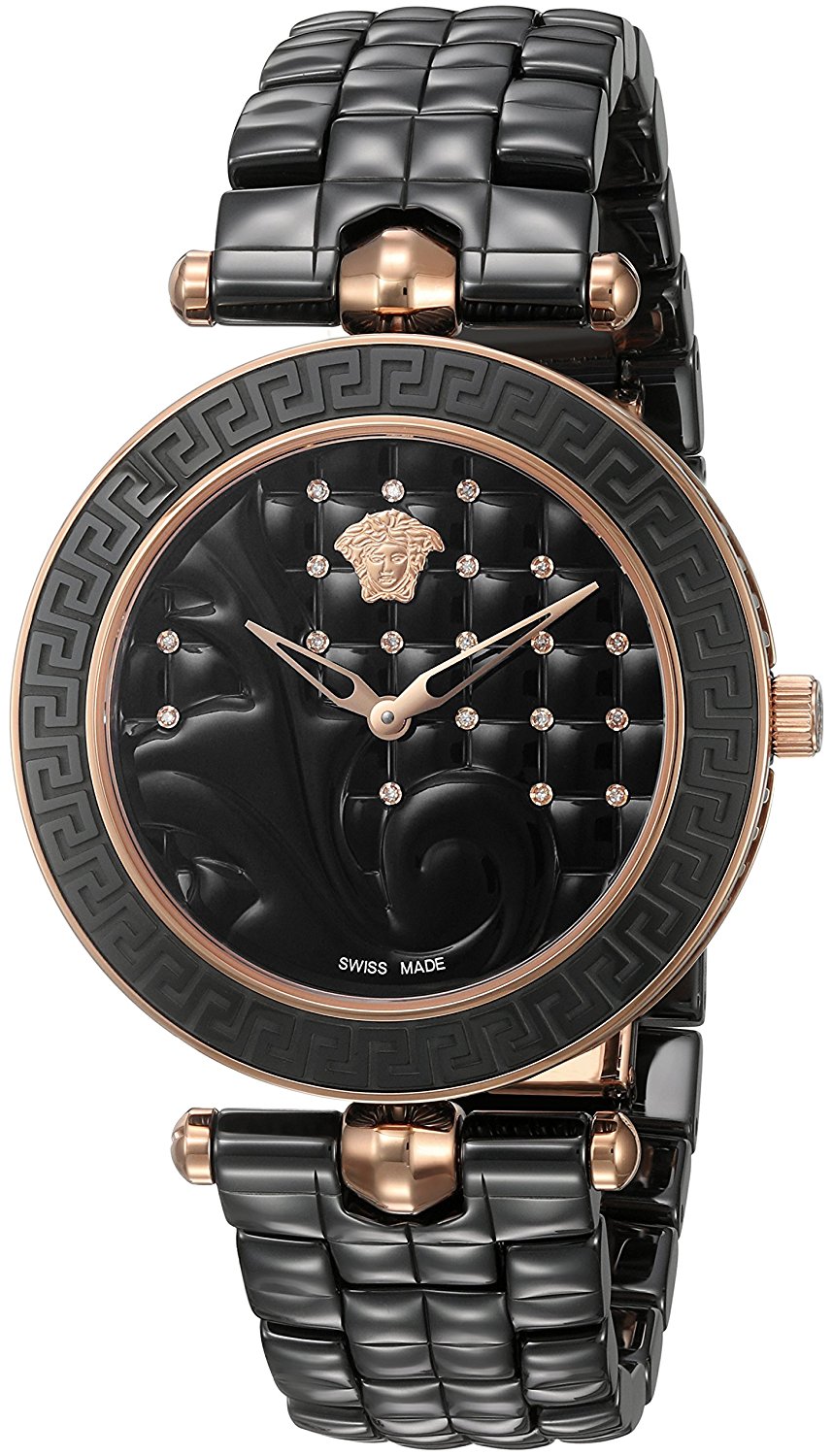 Versace Watches : VAO050016 Black Dial Ceramic Band Women Watch