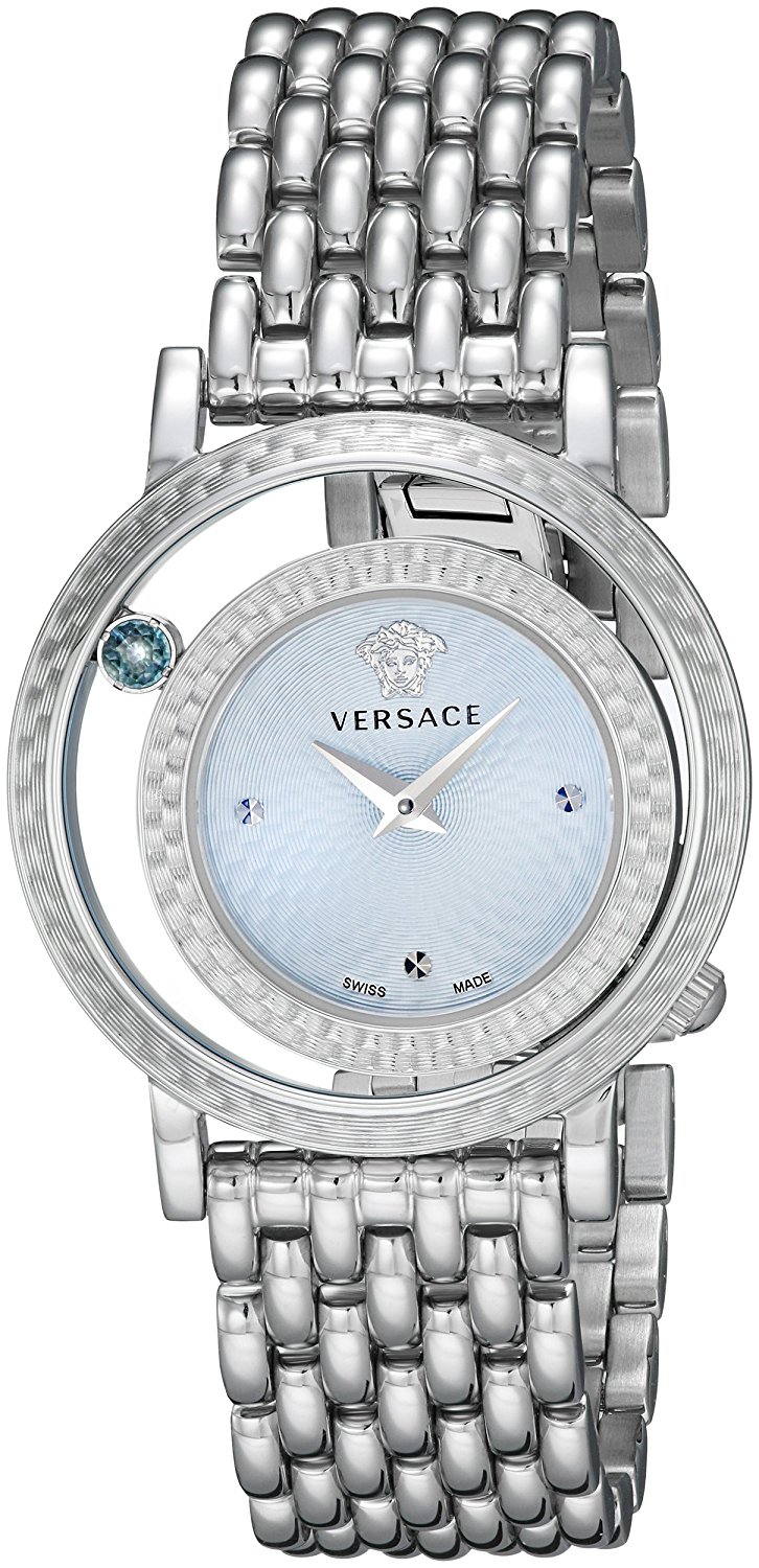 Versace Watches : VDA030014 Blue Dial Stainless Steel Band Women Watch