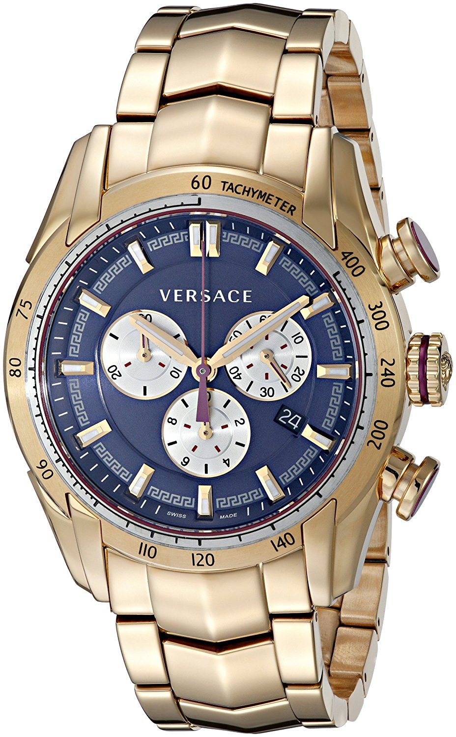 Versace Watches : VDB060015 Blue Dial Stainless Steel Band Men Watch