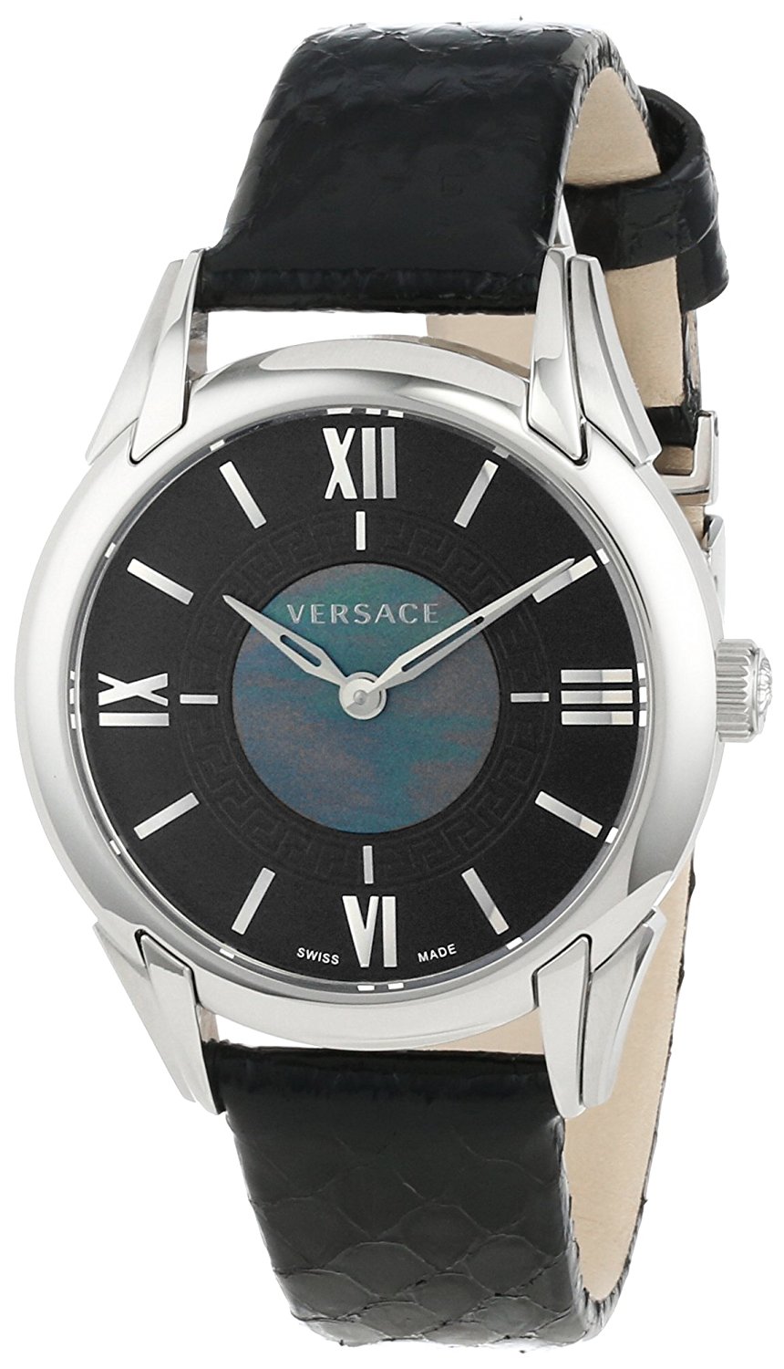 Versace Watches : VFF010013 Quartz Analog Black Leather Women Watch