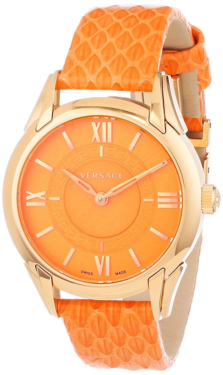 Versace Watches : VFF060013 Quartz Analog Orange Leather Women Watch