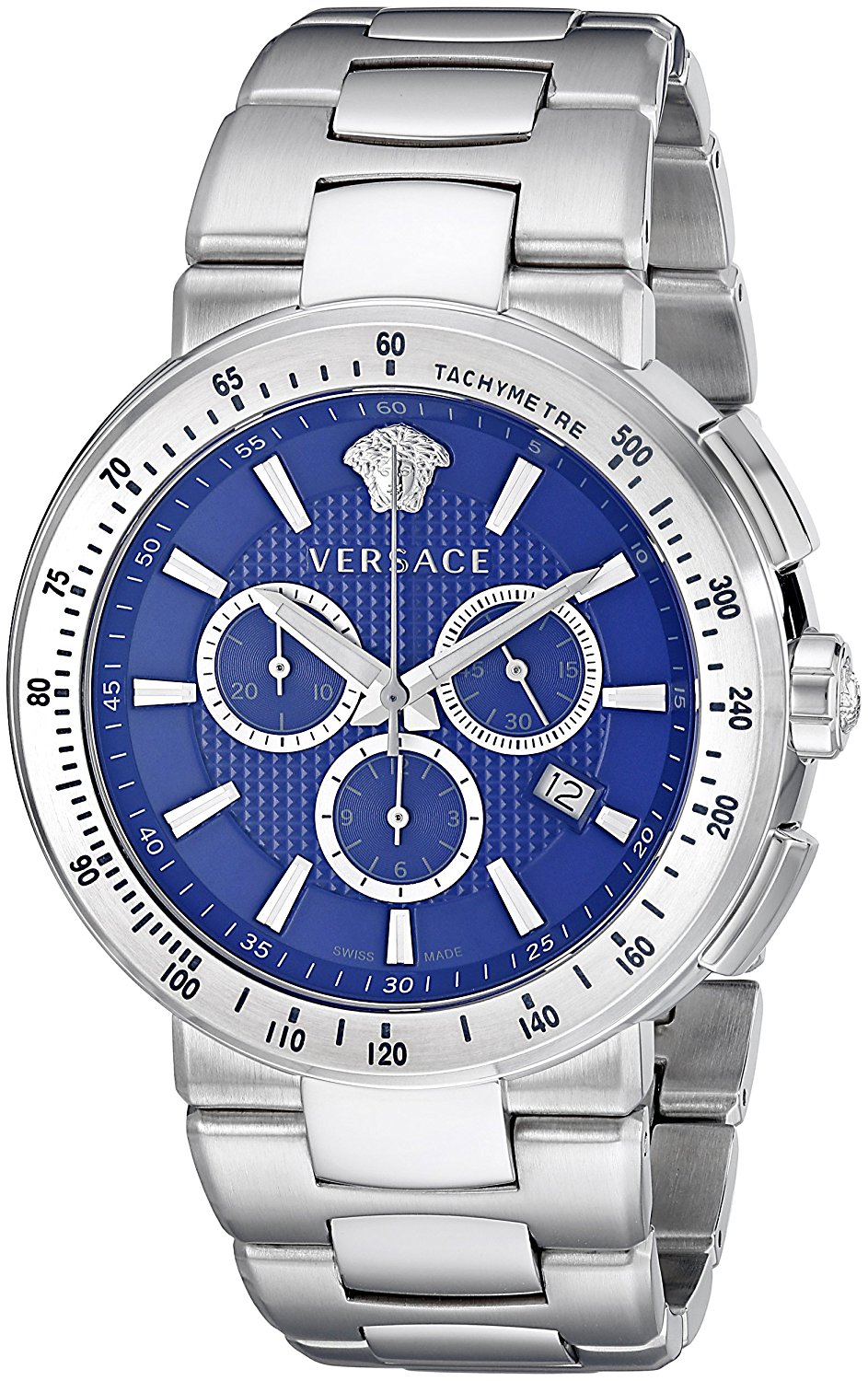 Versace Watches : VFG120015 Blue Dial Stainless Steel Band Men Watch