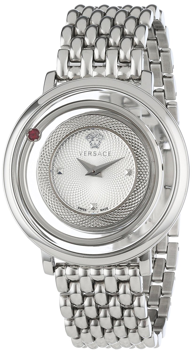 Versace Watches : VFH010013 Silver Dial Stainless Steel Band Women Watch