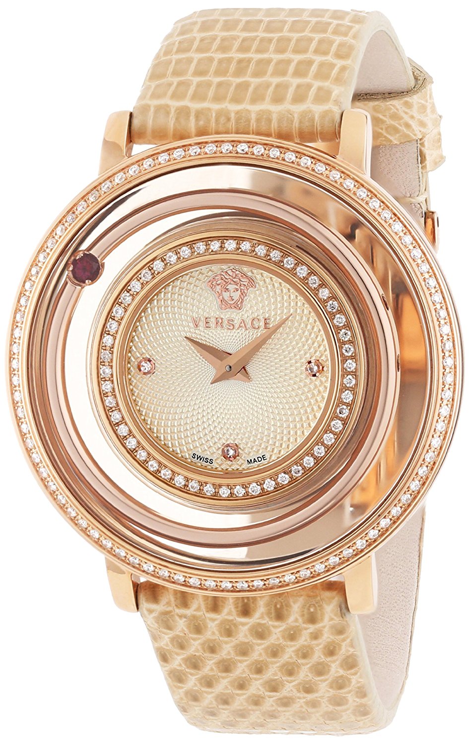 Versace Watches : VFH080013 Beige Dial Stainless Steel Band Women Watch