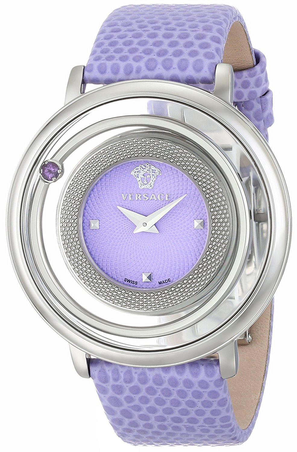 Versace Watches : VFH140014 Quartz Analog Purple Leather Women Watch