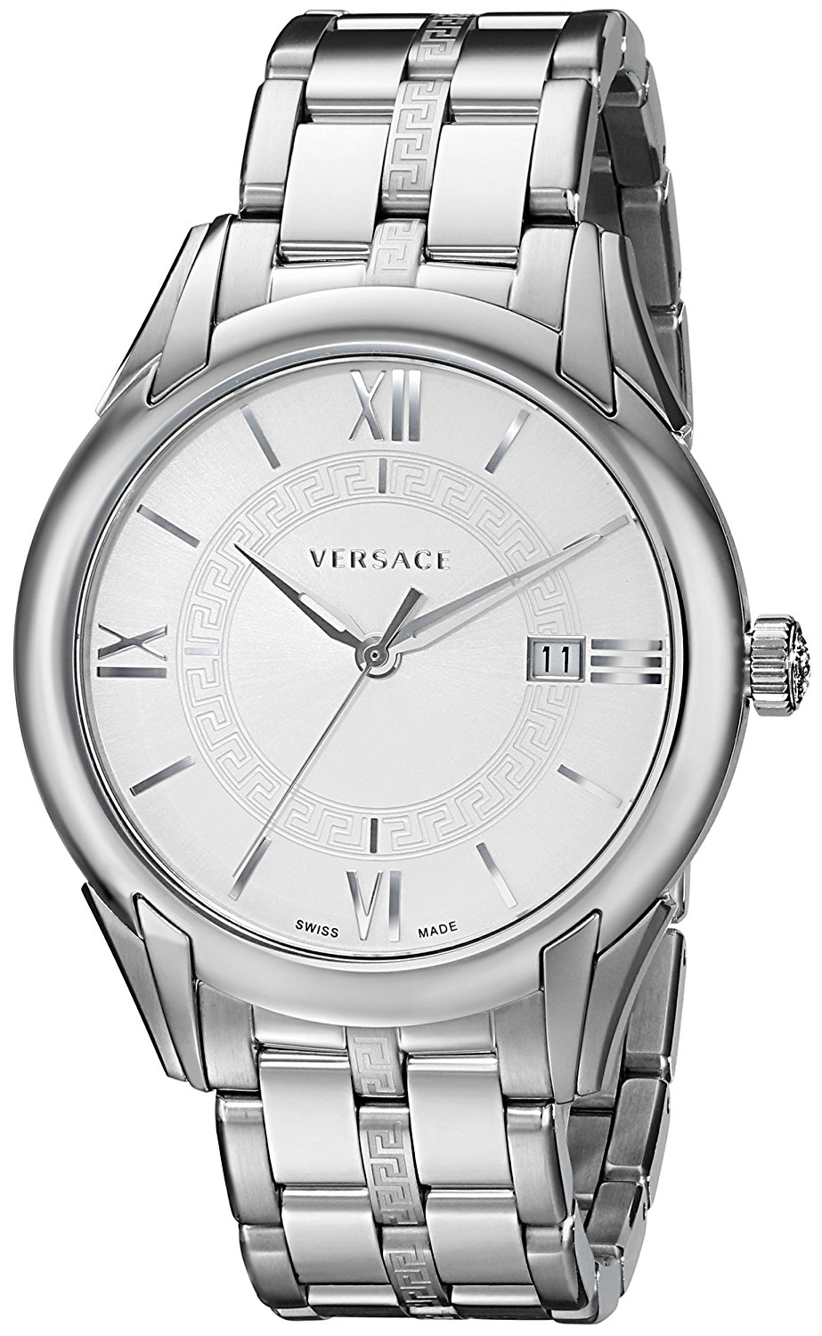 Versace Watches : VFI040013 Silver Dial Stainless Steel Band Men Watch