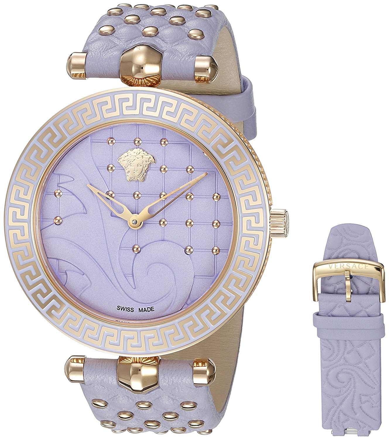 Versace Watches : VK7220015 Quartz Analog Purple Leather Women Watch