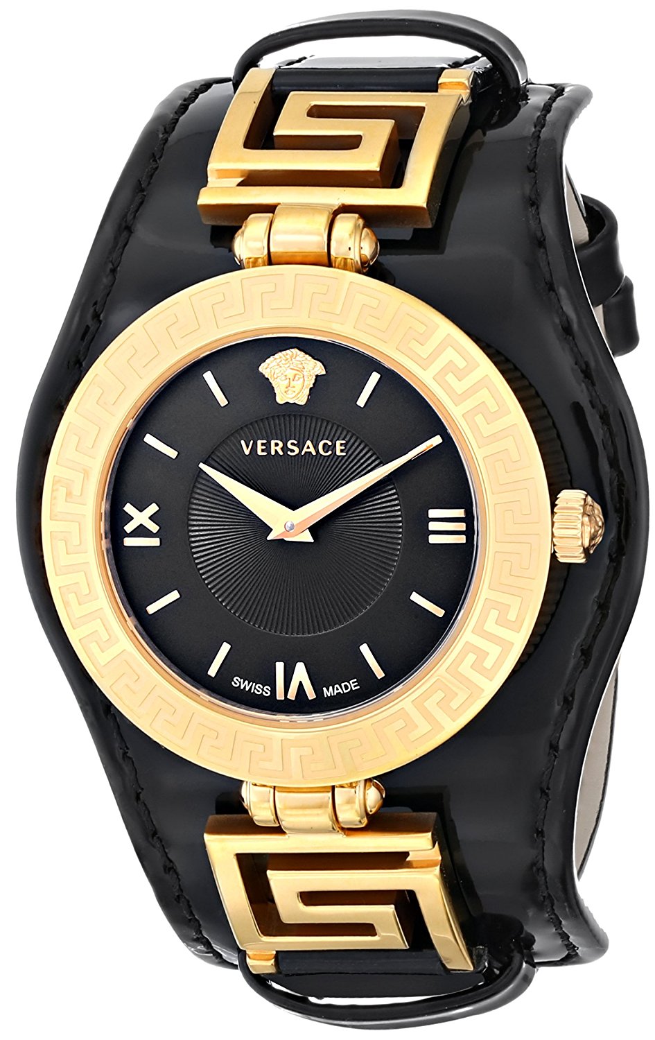 Versace Watches : VLA020014 Quartz Analog Black Leather Women Watch