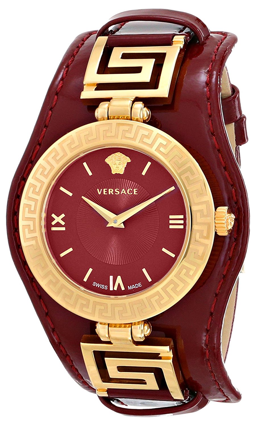 Versace Watches : VLA030014 Quartz Analog Red Leather Women Watch